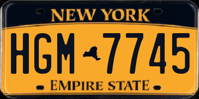 NY license plate HGM7745