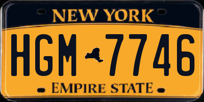 NY license plate HGM7746