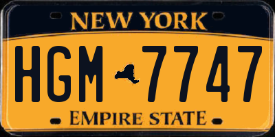 NY license plate HGM7747