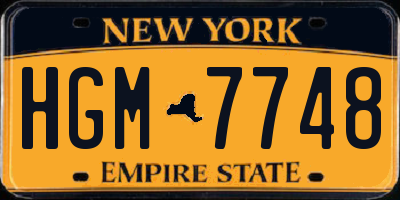 NY license plate HGM7748