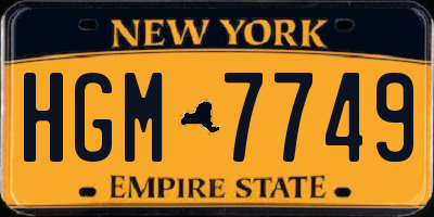 NY license plate HGM7749