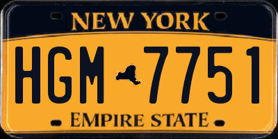 NY license plate HGM7751