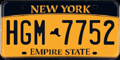 NY license plate HGM7752