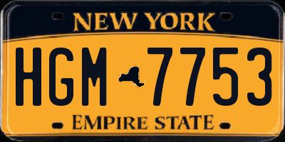 NY license plate HGM7753