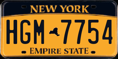 NY license plate HGM7754