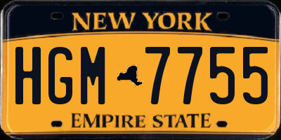 NY license plate HGM7755