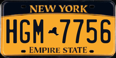 NY license plate HGM7756