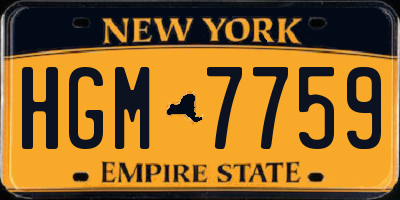 NY license plate HGM7759