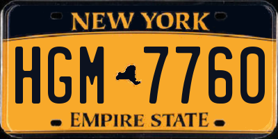 NY license plate HGM7760