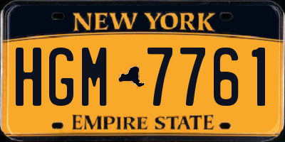 NY license plate HGM7761