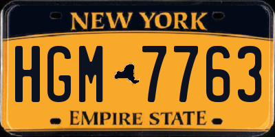 NY license plate HGM7763