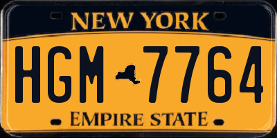 NY license plate HGM7764