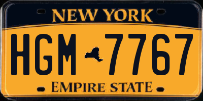 NY license plate HGM7767