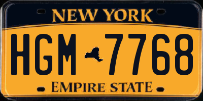 NY license plate HGM7768