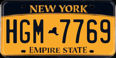 NY license plate HGM7769