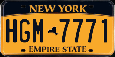 NY license plate HGM7771