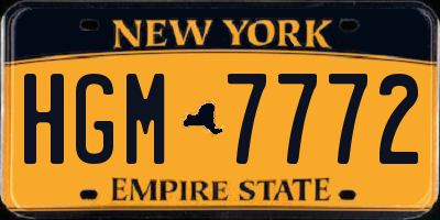 NY license plate HGM7772