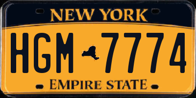 NY license plate HGM7774