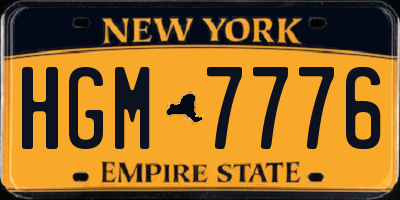 NY license plate HGM7776