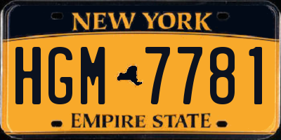 NY license plate HGM7781