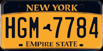 NY license plate HGM7784