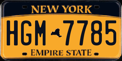 NY license plate HGM7785