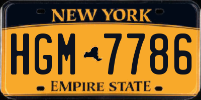 NY license plate HGM7786