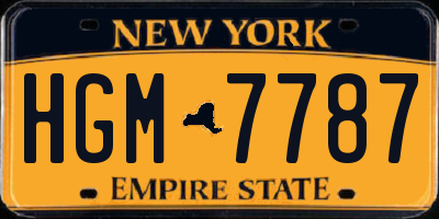 NY license plate HGM7787