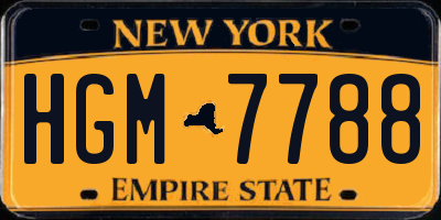 NY license plate HGM7788