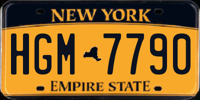 NY license plate HGM7790