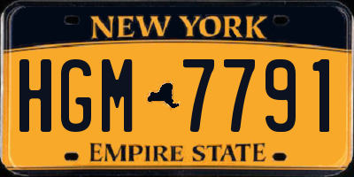 NY license plate HGM7791