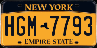 NY license plate HGM7793