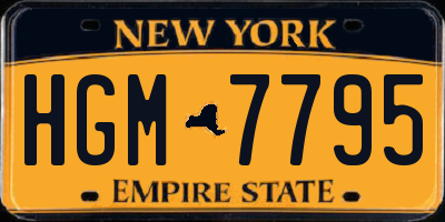 NY license plate HGM7795