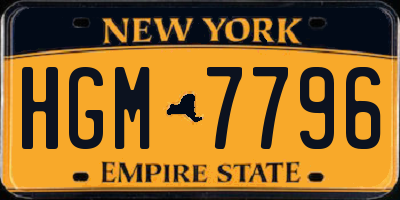 NY license plate HGM7796