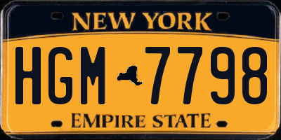 NY license plate HGM7798