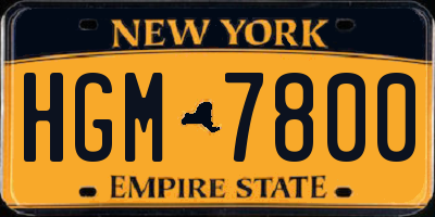 NY license plate HGM7800