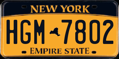 NY license plate HGM7802