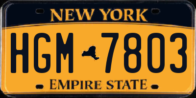 NY license plate HGM7803