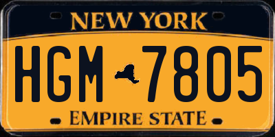 NY license plate HGM7805