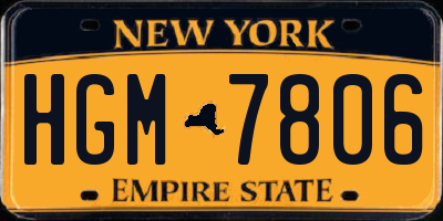 NY license plate HGM7806