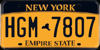 NY license plate HGM7807