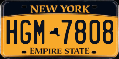 NY license plate HGM7808