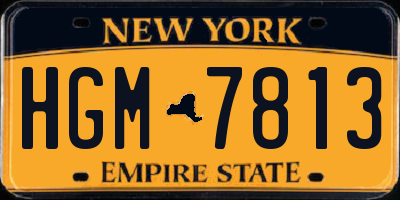 NY license plate HGM7813