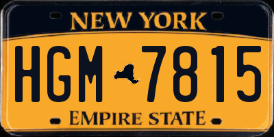 NY license plate HGM7815