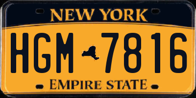 NY license plate HGM7816