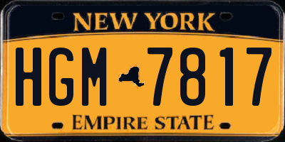 NY license plate HGM7817