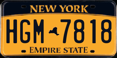 NY license plate HGM7818