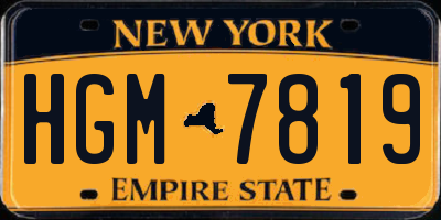 NY license plate HGM7819