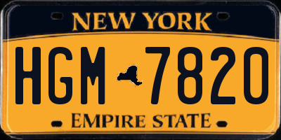 NY license plate HGM7820