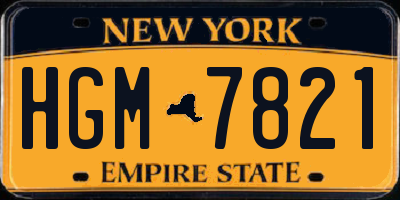 NY license plate HGM7821